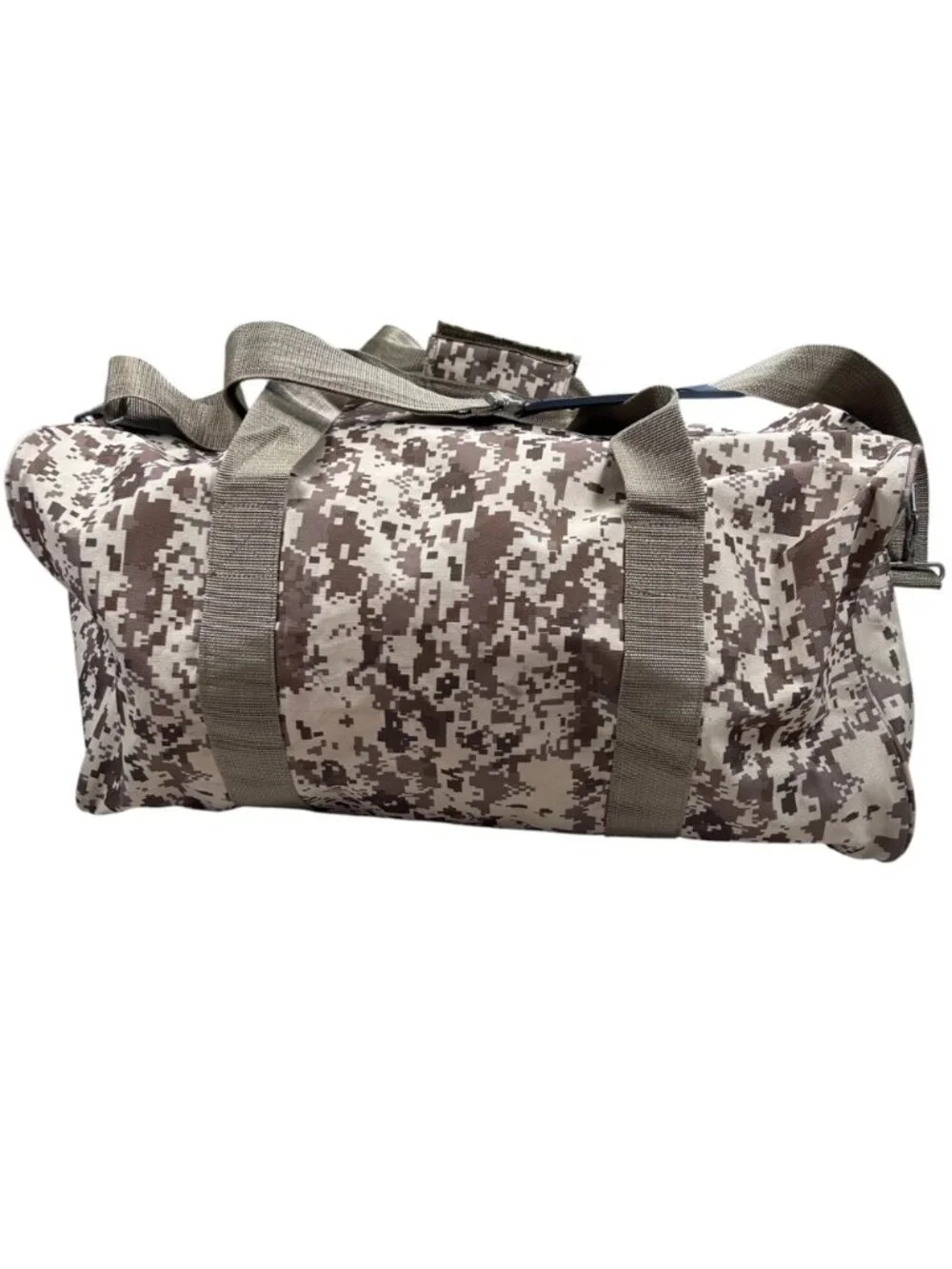 Digital Desert Camouflage Duffel Bag Lightweight Canvas Brown Beige